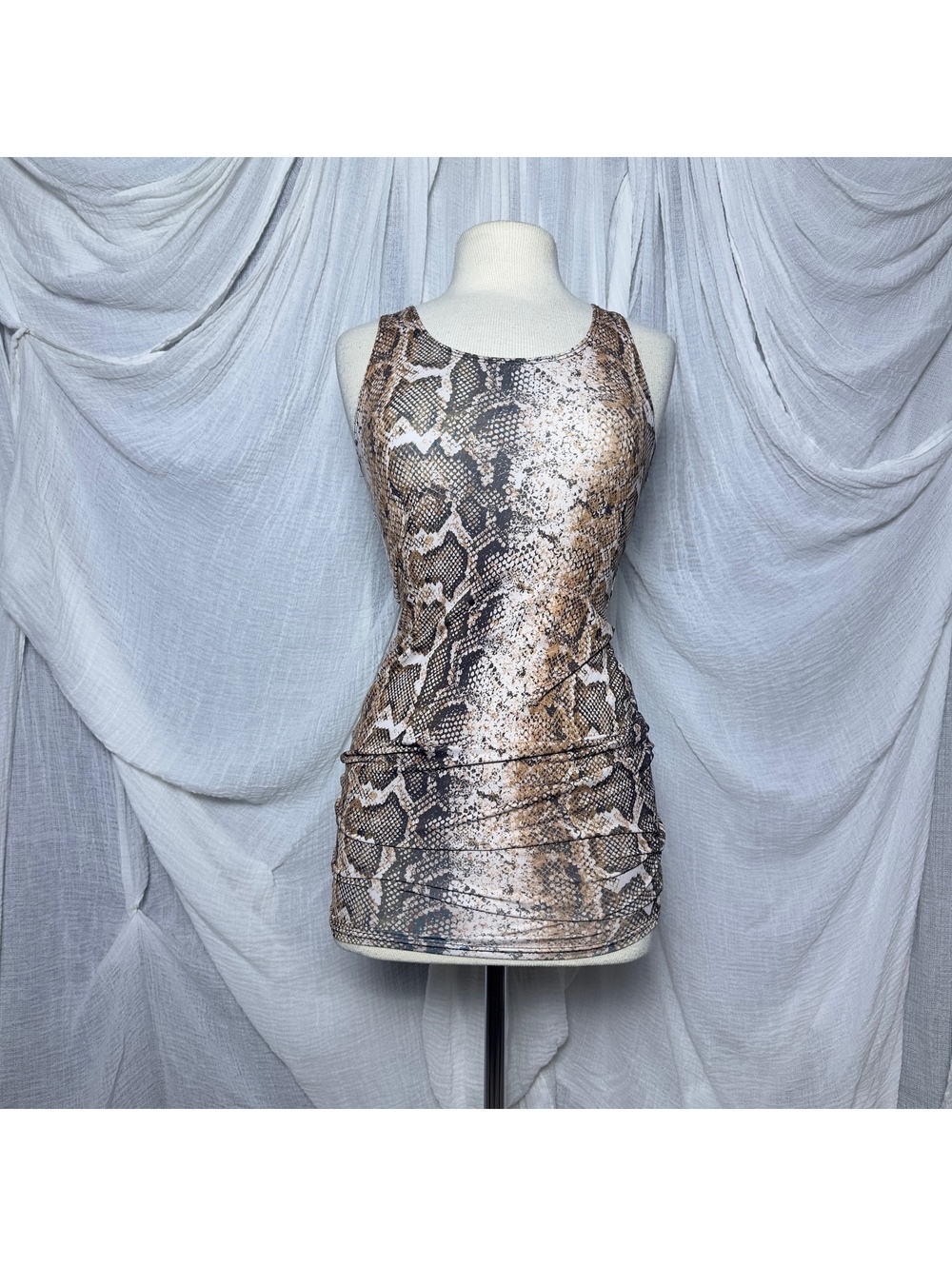 True Religion Brown Snake Print Sleeveless Dress